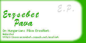 erzsebet pava business card